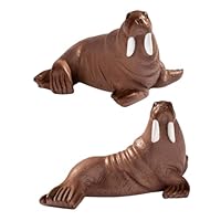 CLISPEED 2pcs Mini Resin Walrus Figurines Realistic Small Sea Animals Decor Creative Beach Scene Ornament Dual-purpose Holder for DIY Ocean Landscape and Home Decoration