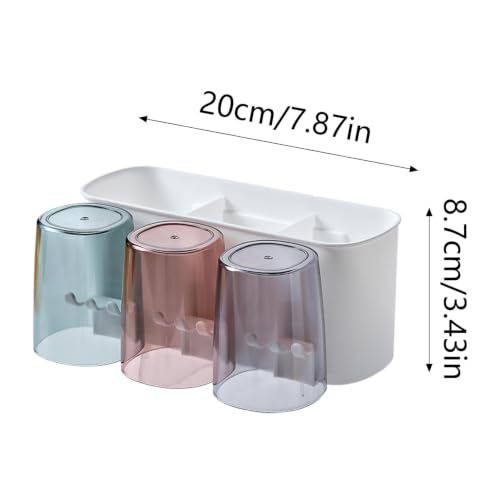 Toothbrush Holders with Wall or Countertop Design 8.54 x 3.54 x 3.39 inch 4 Slot Open Grid Detachable Tray Bathroom Organizer Large Capacity Easy Clean Toothpaste Holder for Family Vanity (Multicolor) - image 2