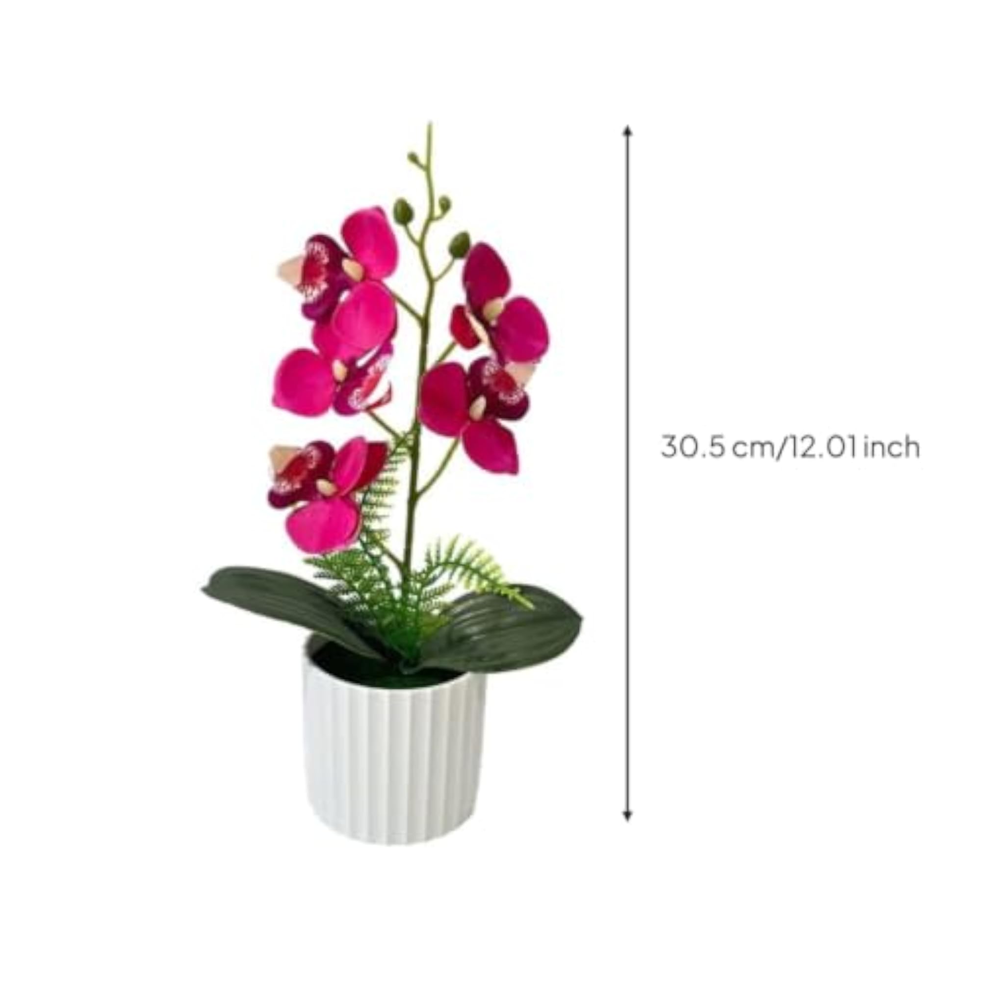 Ribbed Potted Flower Arrangement, Artificial Flower Decor