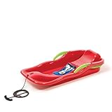 Prosperplast Schlitten Race Rot | schneller Kunststoffschlitten für Schnee & Abfahrten | robust & frostbeständig | leicht & kompakt | strapazierfähig & langlebig | 87×40×18 cm