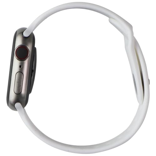Image of Apple Watch Series 7 (GPS + Cellular, 41MM) - Titanium with White Sport Band (Renewed)