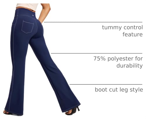 Image of Yoga Pants Women High Waist Workout Bootcut Flare Leggings with Pockets