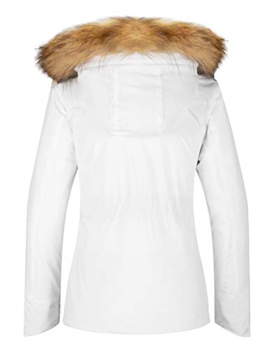 wantdo Women's Waterproof Ski Jacket Hooded Winter Snow Coat Mountain Snowboarding Jackets Insulated Fleece Parka