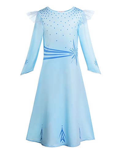 ReliBeauty Little Girls Princess Costume Halloween Party Dress, 2T-3T/100 Light Blue ReliBeauty Little Girls Princess Costume Halloween Party Dress, 2T-3T/100 Light Blue