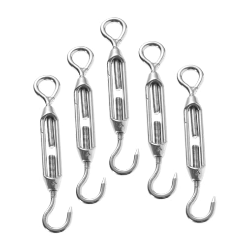 PartyKindom 5pcs M5 Tensors de Cable de Acero Inoxidable 304 con Ojales para Uso Industrial y Cerca Exterior miniatura 1