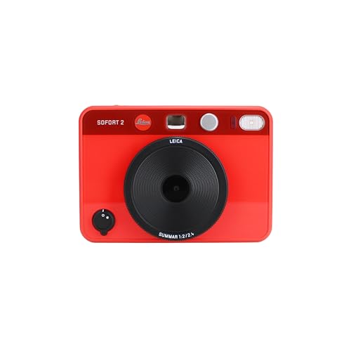 Leica Sofort 2 Digital and Instant Photo Camera with LCD Display, Two Shutter Releases, 10 Lens Effects, and Leica FOTOS App Support (Red)