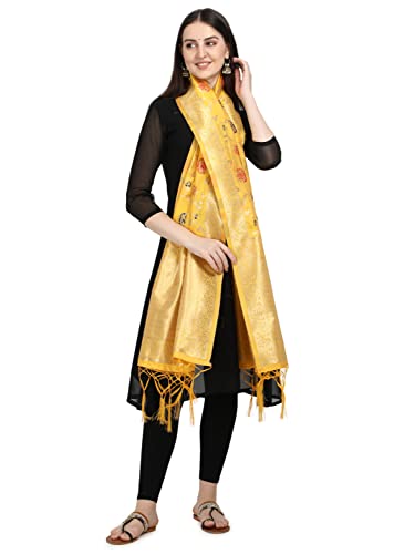 DEVANGI Women's Floral Silk Blend Dupatta