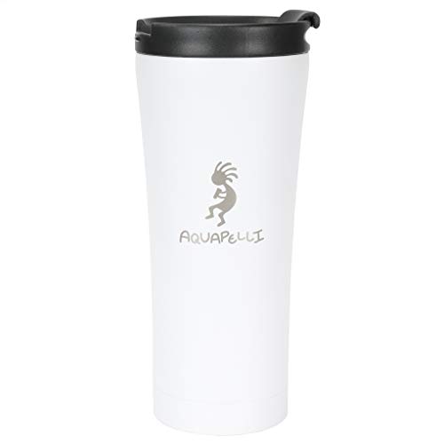 Aquapelli Vacuum Insulated Travel Coffee Mug, 16 Ounces, Arctic White