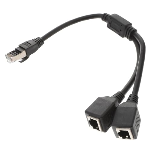 CIYODO 1pc Ethernet Cable Adapter Splitter 1 Male to 2 Female Ports Network Cable Coupler for Pc/Laptop