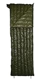 Gänsedaunen-Schlafsack mit Umschlag, 200 x 73 cm – Ultraleicht, tragbar for 3 Jahreszeiten, for Camping(Army Green 400g)