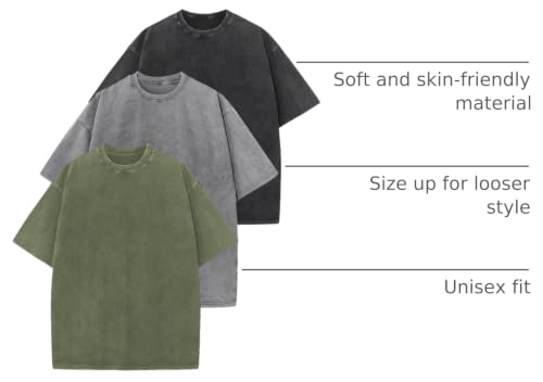 Image of Arssm Men Oversized T Shirts Vintage Tee Loose Fit Short Sleeve Casual Streetwear Baggy Washed Unisex Tops
