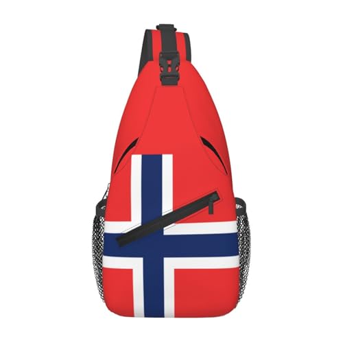 ASYG Norway Sling Bag Norway Flag Shoulder Bag Norway Crossbody Chest Daypack Casual Backpack Flag Bag for Norwegian