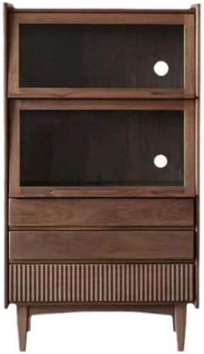Kitchen Cabinet Japanese Style Glass Drawer Chest Black Walnut Dining Room Sofa Side Furniture Storage Living Bedroom Decoration Buffet Cabinet