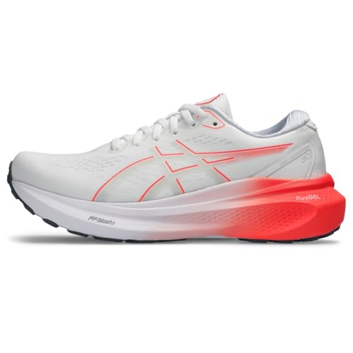 ASICS Men's Gel-Kayano 30 Running Shoes, 7, White/Sunrise RED