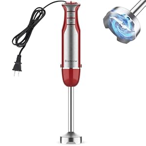 Immersion Blender Handheld,800W Powerful Electric Hand Blender with 6-Speed&Turbo,Electric Mixer Handheld for kitchen,Smoothie,Soup,Baby Food,Puree,Drinks,RoseRed