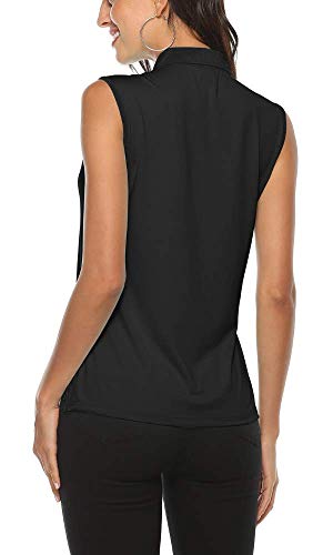 Image of AIRIKE Golf Polo Shirts for Women Sleeveless Summer Sports Athletic Fashionable Workwear-Quick Dry Womens Tank Tops
