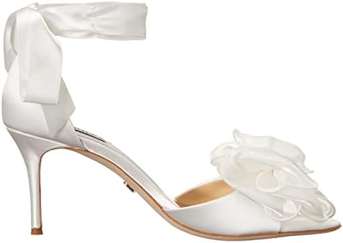 Badgley Mischka Women's NERYSSA Heeled Sandal, White Satin, 10 | Image 5