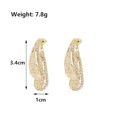 Teardrop Crysatal Earrings for Women Vintage Front Back Rhinestone Waterdrop Earrings Shiny Irregular Cubic Zirconia Drop Earrings Dainty Jewelry Gifts3