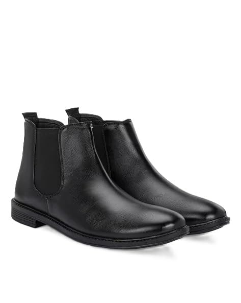 Image of Men's Classic Chelsea Boots, Leather, Slip-On Style