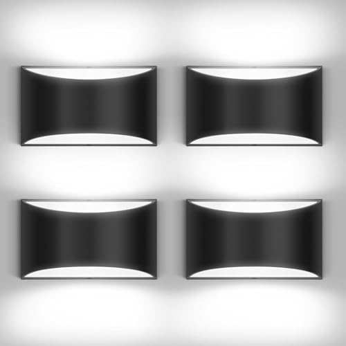 Aiilsmp 4 Pack Black Modern LED Wall Sconce Hardwired Indoor