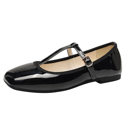 Women Flats Mary Jane Shoes Square Toe Black Ballet Flats Shoes Women Comfort Ballet Shoes Dress Shoes