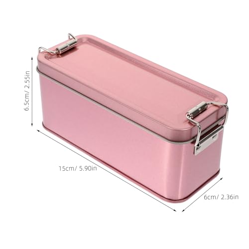 Boîte en métal de qualité supérieure rectangulaire avec couvercle or rose