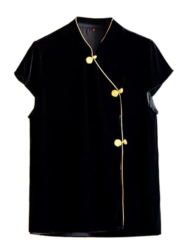 Chemise en velours de soie HangErFeng 334 femme : haut chic en velours et soie à manches longues