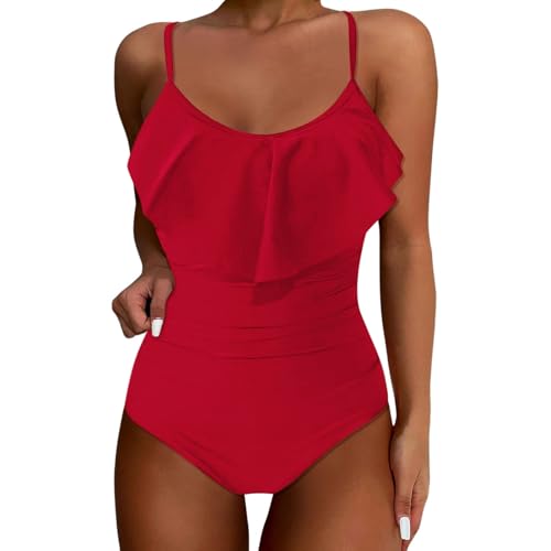 Shfebrinox Bañador Push Up Vientre Plano Cuello En V Cruzado Bañador Natacion Piscina Traje De Baño Sexy Espalda Expuesta Halter Escote Profundo Team Bride Correas Espaguetis Cuello En U