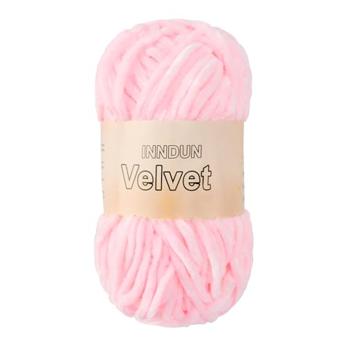Velvet Yarn for Crocheting Pink Chenille Yarn Super Bulky Baby