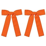 Orange Red Cotton Linen Hair Bows 5 inch Alligator Hair Clips Barrettes for Women Girls Kids Cute Handmade Fall Outfits Dress Decoration Accessories Thanksgiving Gift