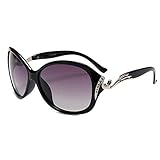 Sonnenbrille Polarisierte Übergroße Sonnenbrille Für Frauenschutz Sonnenbrille Mit Strass Sonnenbrille Female-C1_Black