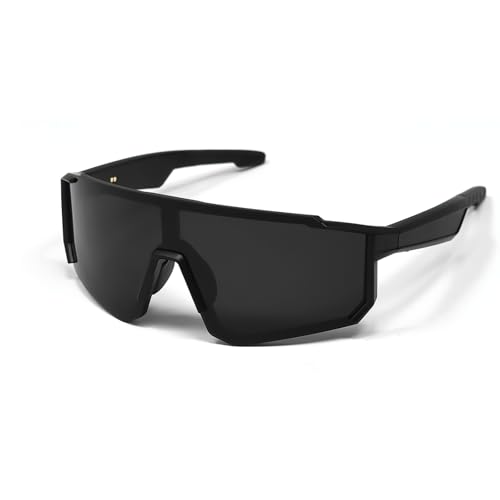 QJF Sport Smart Glasses, Unisex Polarized Bluetooth Sunglasses Built-in Mic & Open Ear Music Speakers, UV Protection for Cycling/Running/Baseball(Gray)