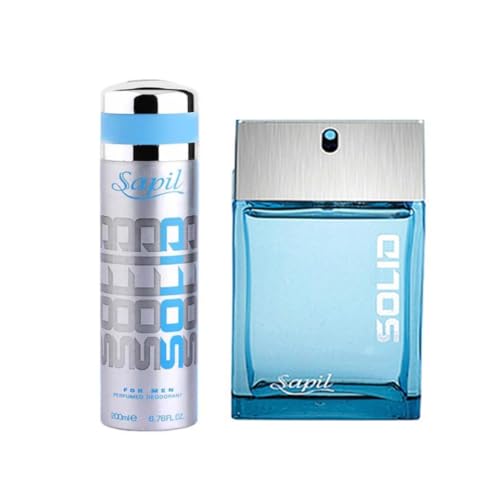 Image of Vanella Sapil Solid Blue Men Eau De Toilette Assorted - 100ML & Deo - 200ML | Fresh Citrus Scent