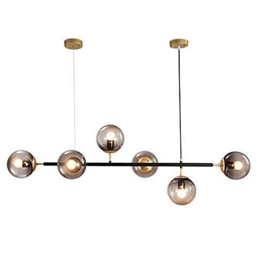 Lustre long en verre ZR98US en laiton doré pour une décoration chic