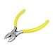 Aexit Yellow Plastic Pliers Coated Handle Electric Wire Cable Diagonal Cutting Pliers SLI-p-Joint Pliers 4.5