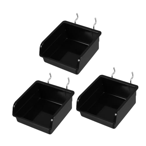IWOWHERO 3pcs Peg Board Storage Boxes Heavy Duty Tool Organizer Bins Home Office Workshop Antistatic Easy to Carry