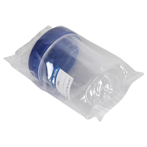 Image of 50ml Sterile Sample Collection Containers - Pack of 100 | Individually Pouch Packed, Leak-Proof, Disposable Plastic Containers for Urine, Stool & Lab Samples
