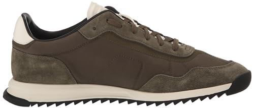 Image of BOSS Men's Zayn Low Profile Suede Leather Two Tone Sneaker