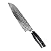 Totiko Japan Knives, Coltello da Cucina Giapponese Professionale, SANTOKU Damasco MARTELLATO Yukimura 19 CM - 7 inch