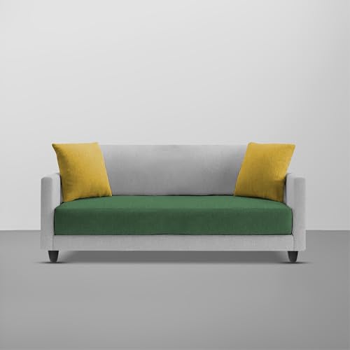 Image of Casaliving Dominic 2 Seater Sofa Set for Living Room (Green Grey Fabric) Premium Fabric Sofa