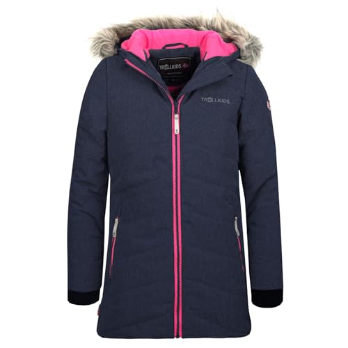 Trollkids Girls Lifjell Jacket 110, Navy/pink