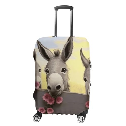 Travel Luggage Cover Protectors Elastic Anti-scratch Suitcase Cover Washable Luggage Sleeve Donkey And Flower Suitcase Cover Protector Fit 18-32 Inch Suitcases Travel Accessories S