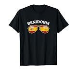 Benidorm Spain Vintage Flag Sunglasses Design Camiseta