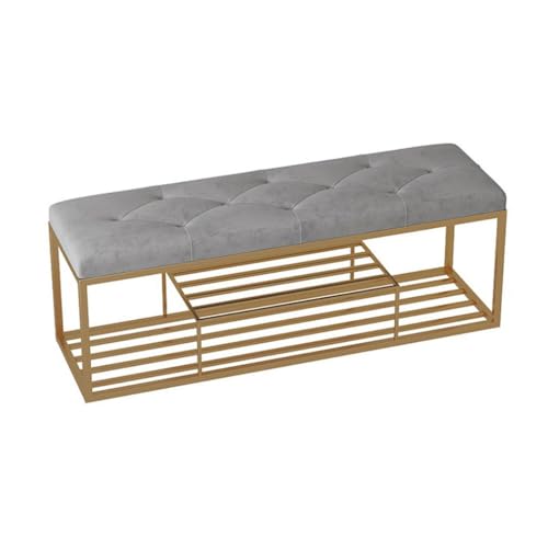 Tabouret d'entrée élégant 100 cm avec étagère de rangement et siège bas