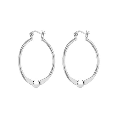 Boucles d'oreilles creoles en argent sterling rhodie haut de gamme