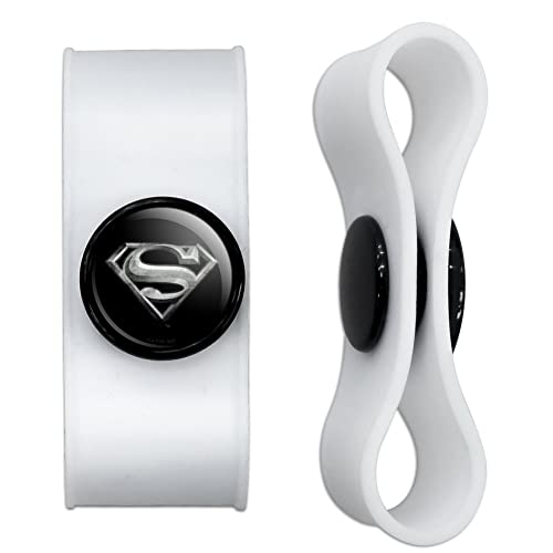 GRAPHICS & MORE Superman Steel Logo Headphone Earbud Cord Wrap - Charging Cable Manager - Wire Organizer Set of 2 - White