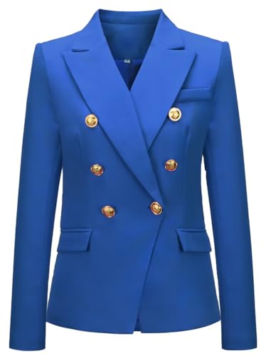 Women's Casual Blazer Solid Double Breasted Blazer Suit for Women Open Front Women Work Suit Jacket Blazers4