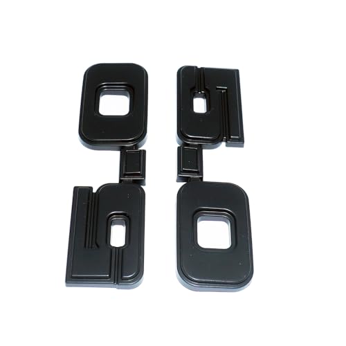 Image of 2Pc 1979-1993 5.0 Liter Engine Emblem Driver & Passenger Side Badge Nameplate Replacement for D9ZZ-16228-BC (Matte Black)