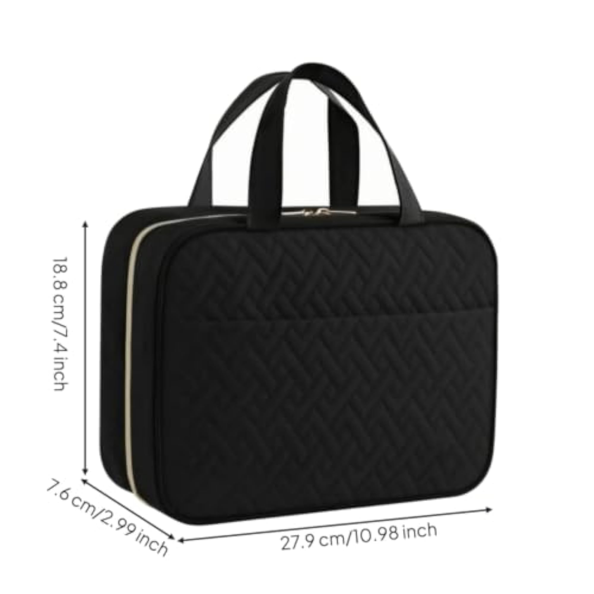 Women's Structured Travel Toiletry Bag with Hanging Hook, Compact Organizer