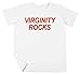 Funny Virginity Rocks Gear - Shirts, Stickers, Leggings, and More Garçon Filles Unisexe Blanc T-Shirt Manches Cortes Kids White T-Shirt
